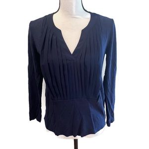 Sandro Navy Linen Blouse | Size 1, Small